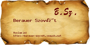 Berauer Szovát névjegykártya